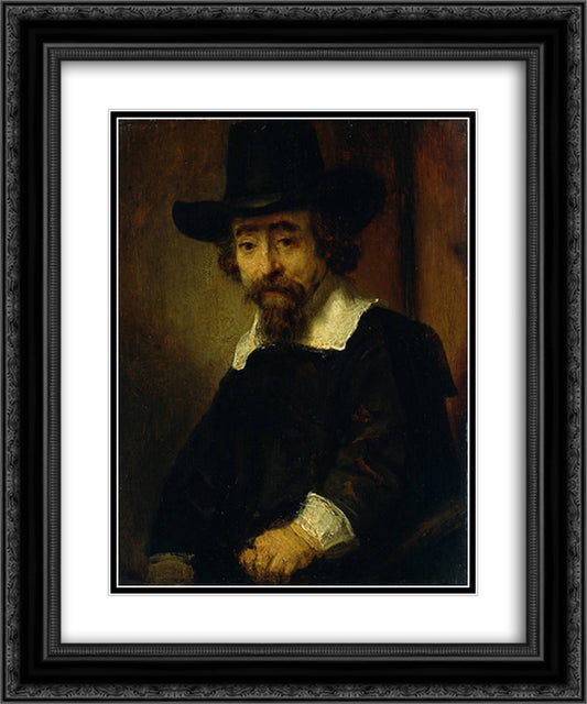 Dr Ephraim Bueno, Jewish Physician and Writer 20x24 Black Ornate Wood Framed Art Print Poster with Double Matting by Rembrandt