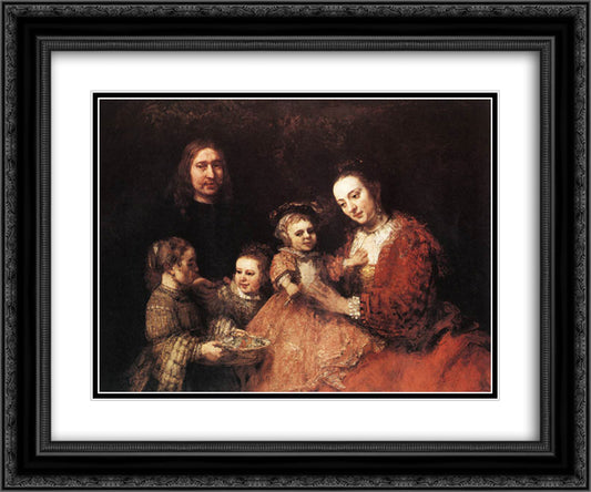 Family Group 24x20 Black Ornate Wood Framed Art Print Poster with Double Matting by Rembrandt