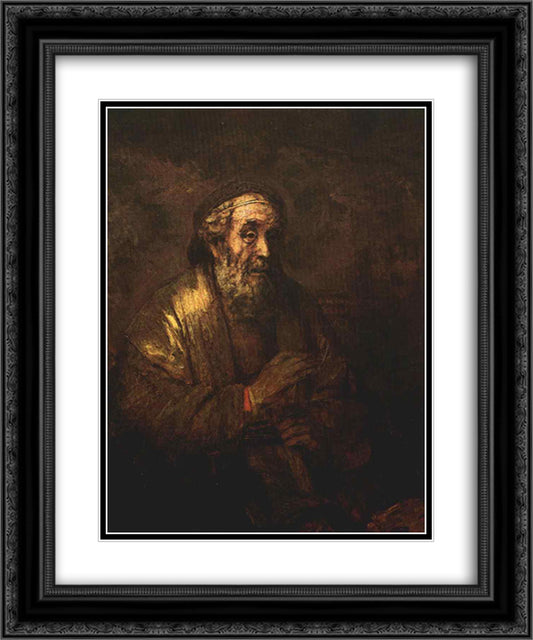 Homer 20x24 Black Ornate Wood Framed Art Print Poster with Double Matting by Rembrandt