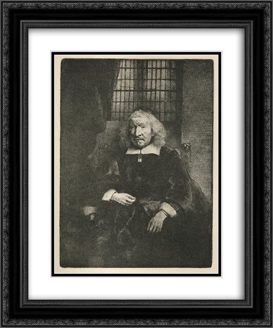 Jacob Haring Portrait (The Old Haring ) 20x24 Black Ornate Wood Framed Art Print Poster with Double Matting by Rembrandt