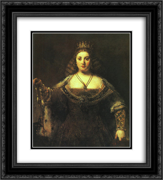 Juno 20x22 Black Ornate Wood Framed Art Print Poster with Double Matting by Rembrandt