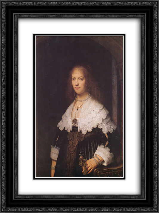 Maria Trip 18x24 Black Ornate Wood Framed Art Print Poster with Double Matting by Rembrandt