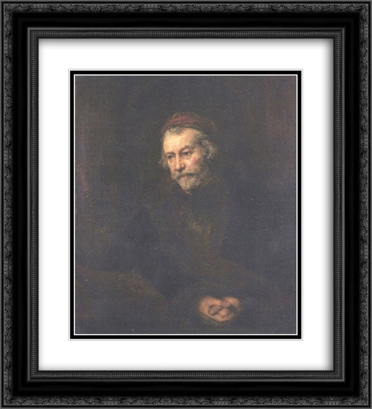 Old man Dressed as Saint Paul 20x22 Black Ornate Wood Framed Art Print Poster with Double Matting by Rembrandt