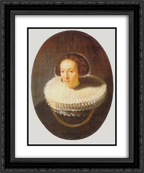 Petronella Buys, Wife of Philips Lucasz 20x24 Black Ornate Wood Framed Art Print Poster with Double Matting by Rembrandt