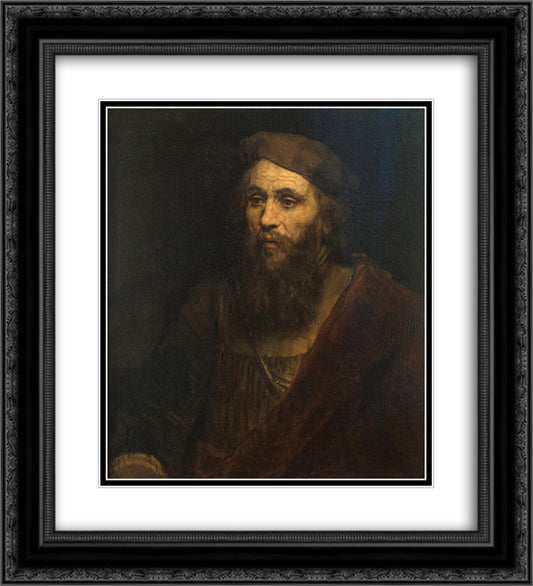 Portrait of a Bearded Man 20x22 Black Ornate Wood Framed Art Print Poster with Double Matting by Rembrandt