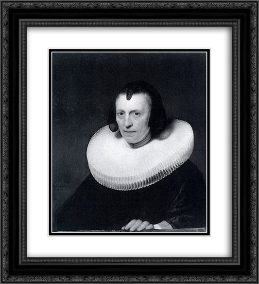 Portrait Of Alijdt Adriaensdr 20x22 Black Ornate Wood Framed Art Print Poster with Double Matting by Rembrandt