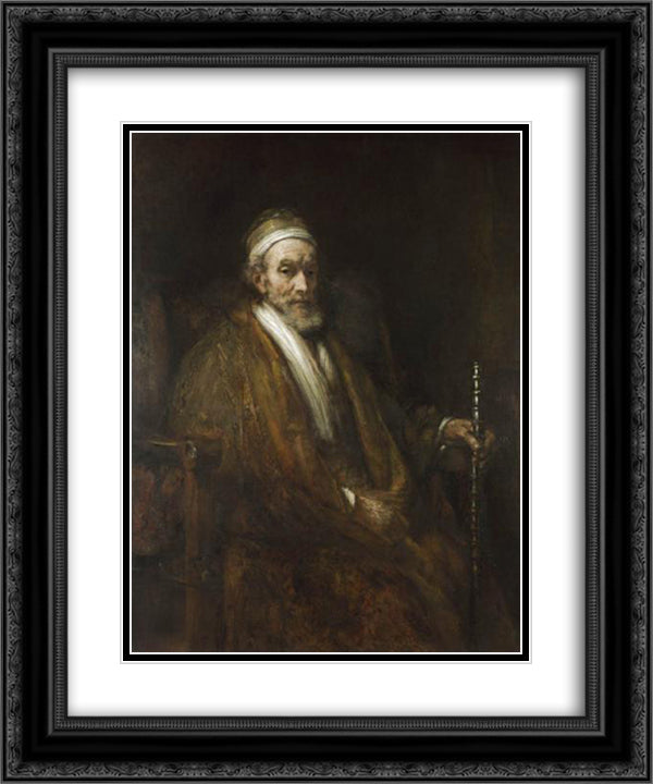 Portrait of Jacob Trip 20x24 Black Ornate Wood Framed Art Print Poster with Double Matting by Rembrandt