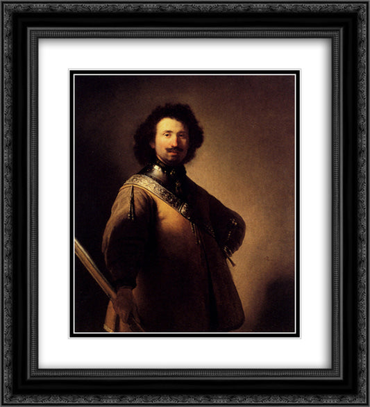 Portrait Of Joris de Caullery 20x22 Black Ornate Wood Framed Art Print Poster with Double Matting by Rembrandt