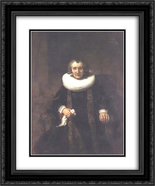 Portrait of Margheride Geer, Wife of Jacob Trip 20x24 Black Ornate Wood Framed Art Print Poster with Double Matting by Rembrandt