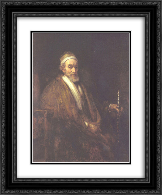 Portrait of the Dortrecht Merchant Jacob Trip 20x24 Black Ornate Wood Framed Art Print Poster with Double Matting by Rembrandt