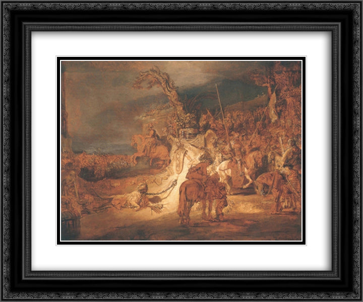 The Concert of the State 24x20 Black Ornate Wood Framed Art Print Poster with Double Matting by Rembrandt