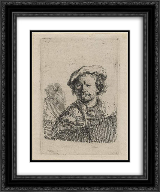 The great Jewish bride 20x24 Black Ornate Wood Framed Art Print Poster with Double Matting by Rembrandt