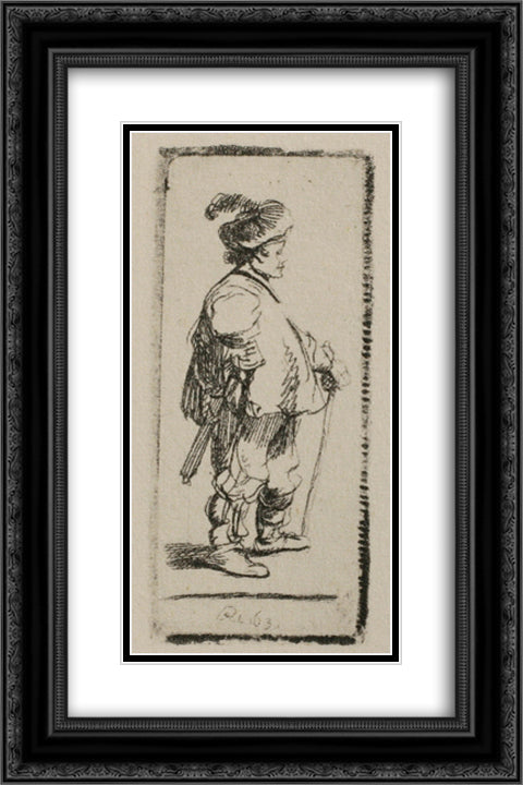 The Little Polander 16x24 Black Ornate Wood Framed Art Print Poster with Double Matting by Rembrandt