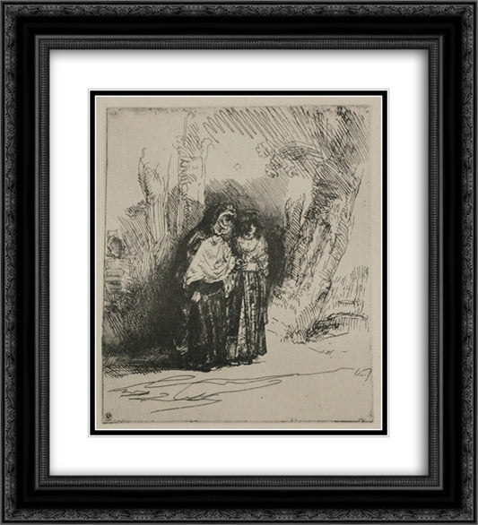 The Spanish Gypsy 20x22 Black Ornate Wood Framed Art Print Poster with Double Matting by Rembrandt