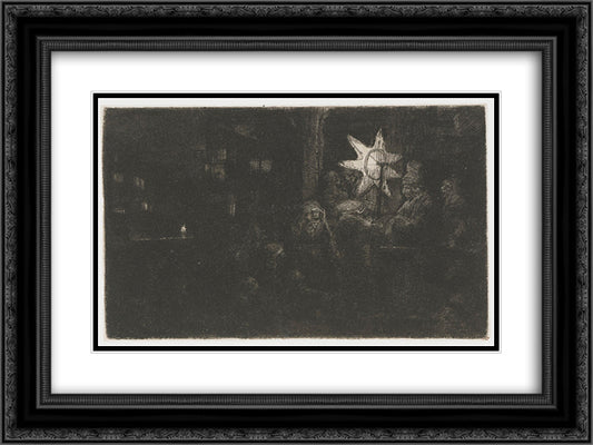 The star of the kings 24x18 Black Ornate Wood Framed Art Print Poster with Double Matting by Rembrandt