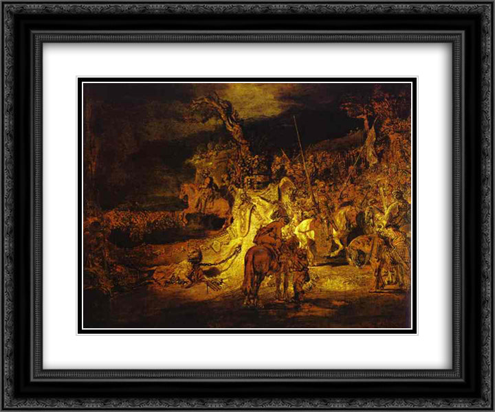 The Unity (Agreement) in the Country 24x20 Black Ornate Wood Framed Art Print Poster with Double Matting by Rembrandt