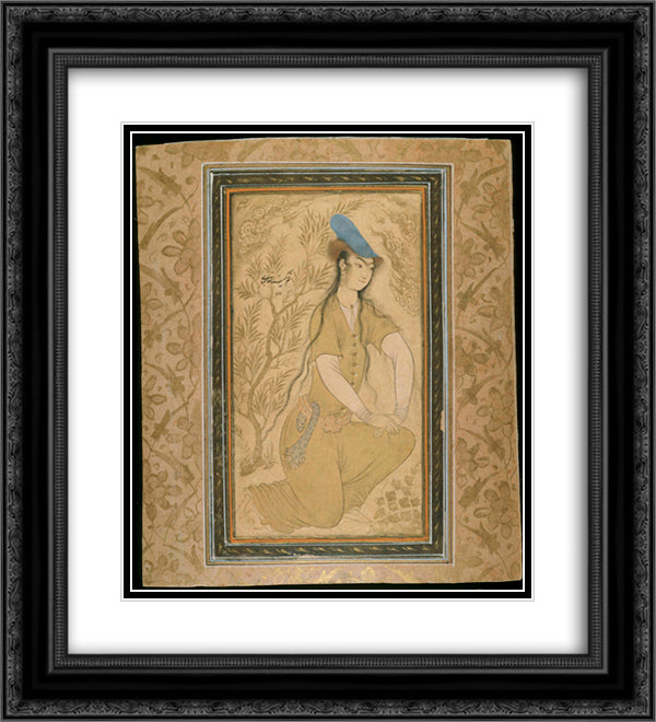 Girl 20x22 Black Ornate Wood Framed Art Print Poster with Double Matting by Abbasi, Reza
