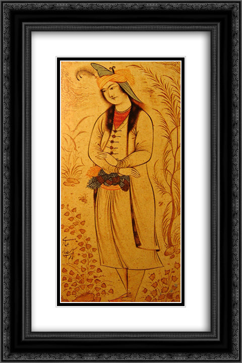 Prince Muhammad-Beik of Georgia 16x24 Black Ornate Wood Framed Art Print Poster with Double Matting by Abbasi, Reza