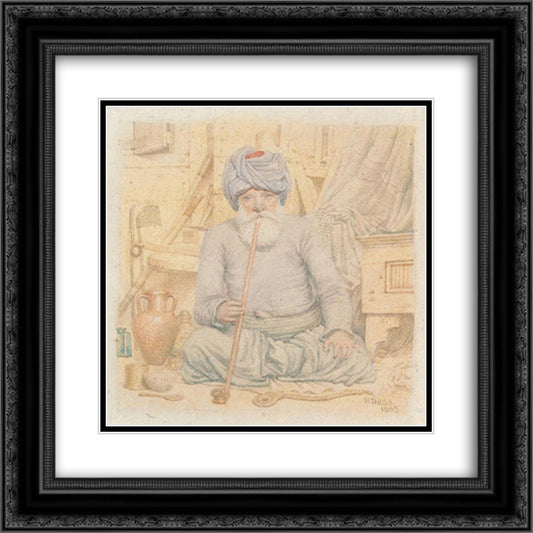 A Turk 20x20 Black Ornate Wood Framed Art Print Poster with Double Matting by Dadd, Richard