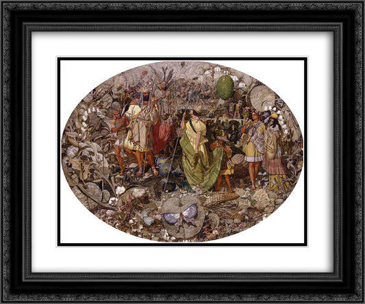 Contradiction. Oberon and Titania 24x20 Black Ornate Wood Framed Art Print Poster with Double Matting by Dadd, Richard