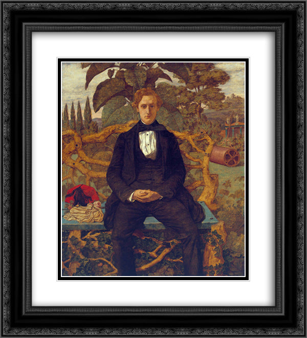 Portrait of a Young Man 20x22 Black Ornate Wood Framed Art Print Poster with Double Matting by Dadd, Richard