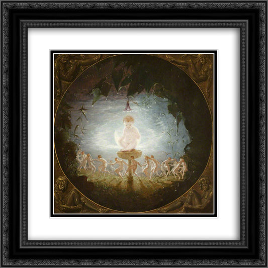 Puck 20x20 Black Ornate Wood Framed Art Print Poster with Double Matting by Dadd, Richard