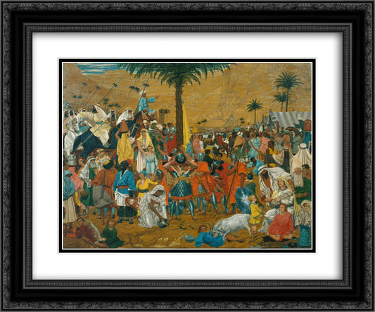 The Flight Out of Egypt 24x20 Black Ornate Wood Framed Art Print Poster with Double Matting by Dadd, Richard