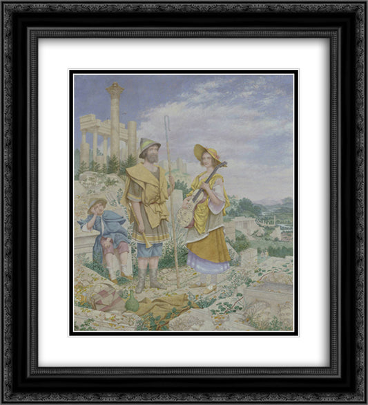 Wandering Musicians 20x22 Black Ornate Wood Framed Art Print Poster with Double Matting by Dadd, Richard