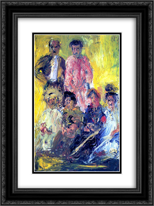 Group portrait with Schonberg 18x24 Black Ornate Wood Framed Art Print Poster with Double Matting by Gerstl, Richard