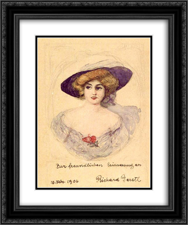 Ideal image of Trude Geiringer 20x24 Black Ornate Wood Framed Art Print Poster with Double Matting by Gerstl, Richard