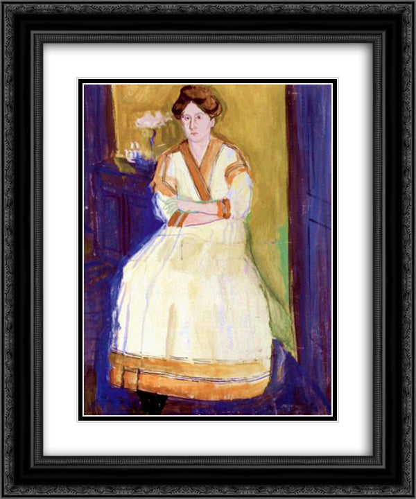 Mathilde Schoenberg II 20x24 Black Ornate Wood Framed Art Print Poster with Double Matting by Gerstl, Richard