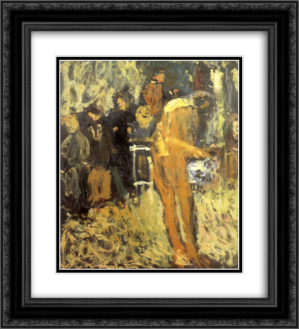 Nude in Garden 20x22 Black Ornate Wood Framed Art Print Poster with Double Matting by Gerstl, Richard