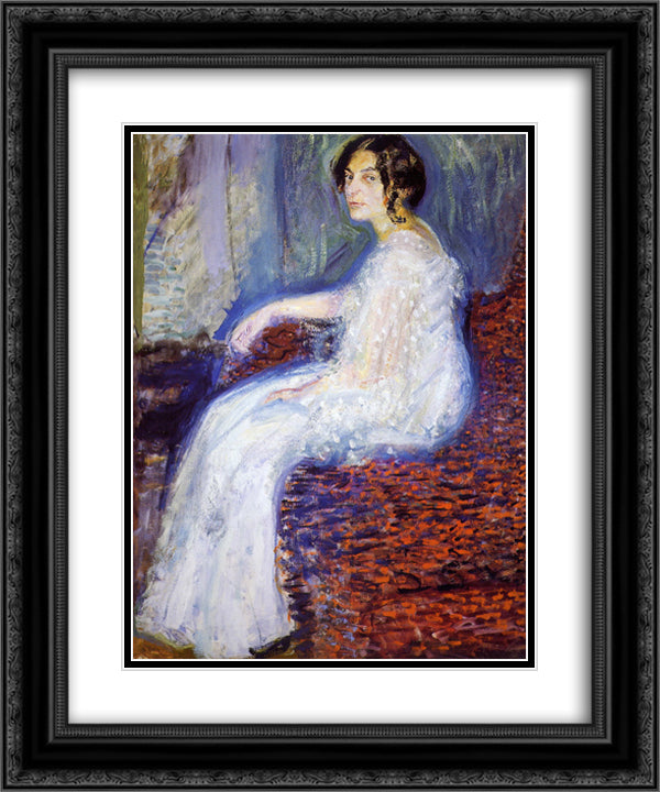 Portrait of Henryka Cohn 20x24 Black Ornate Wood Framed Art Print Poster with Double Matting by Gerstl, Richard