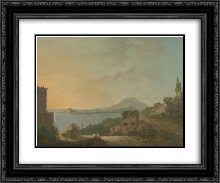 Cicero's Villa and the Gulf of Pozzuoli 24x20 Black Ornate Wood Framed Art Print Poster with Double Matting by Wilson, Richard