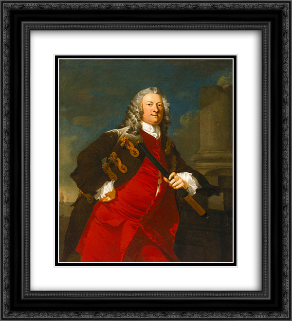 Commodore Thomas Smith 20x22 Black Ornate Wood Framed Art Print Poster with Double Matting by Wilson, Richard