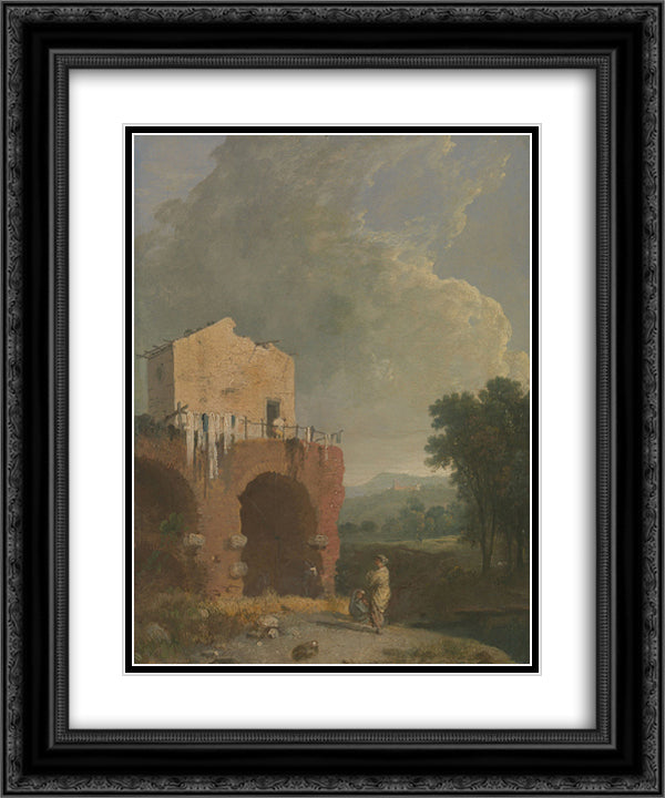 Hadrian's Villa 20x24 Black Ornate Wood Framed Art Print Poster with Double Matting by Wilson, Richard