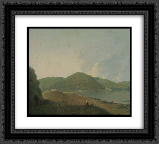 Lago d'Agnano with the Grotta del Cane 22x20 Black Ornate Wood Framed Art Print Poster with Double Matting by Wilson, Richard