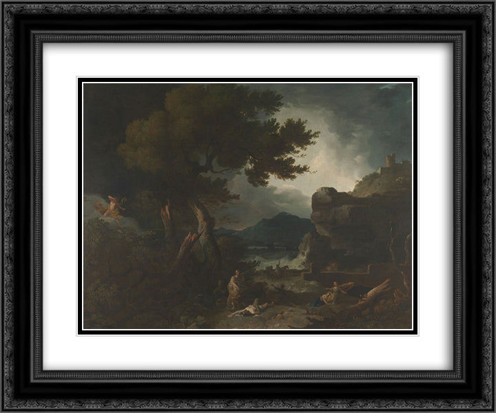 The Destruction of Niobe's Children 24x20 Black Ornate Wood Framed Art Print Poster with Double Matting by Wilson, Richard