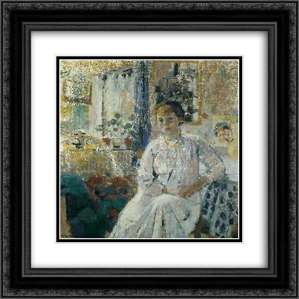 Portrait of a Lady 20x20 Black Ornate Wood Framed Art Print Poster with Double Matting by Wouters, Rik