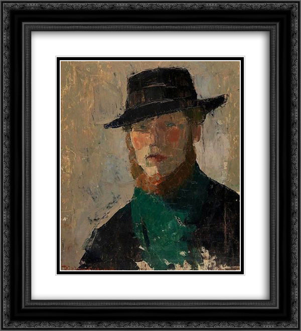 Self-portrait 20x22 Black Ornate Wood Framed Art Print Poster with Double Matting by Wouters, Rik
