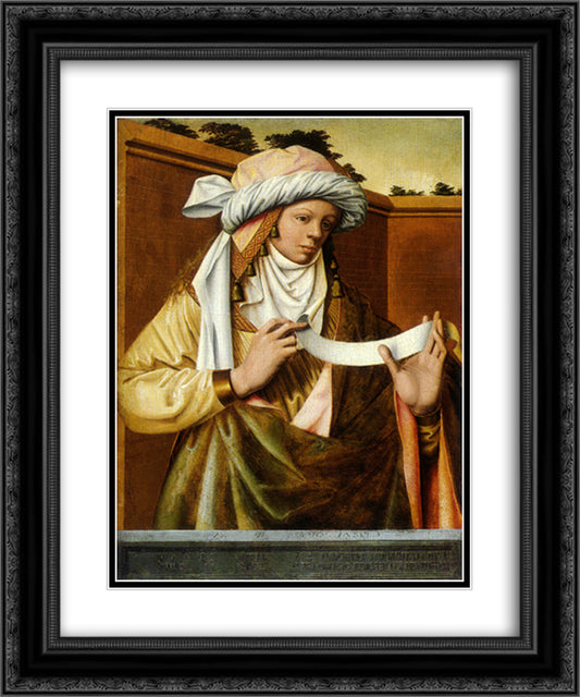 Samian Sibyl 20x24 Black Ornate Wood Framed Art Print Poster with Double Matting by Campin, Robert