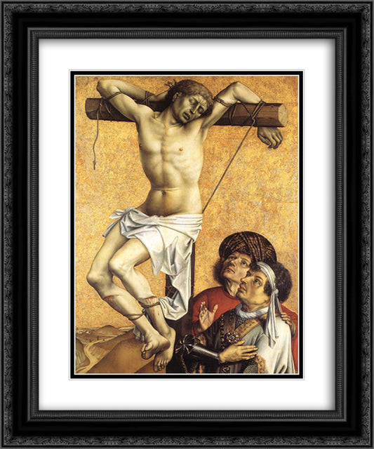 The Crucified Thief 20x24 Black Ornate Wood Framed Art Print Poster with Double Matting by Campin, Robert