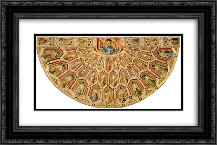 The Liturgical Vestments of the Order of the Golden Fleece - The Cope of the Virgin Mary 24x16 Black Ornate Wood Framed Art Print Poster with Double Matting by Campin, Robert