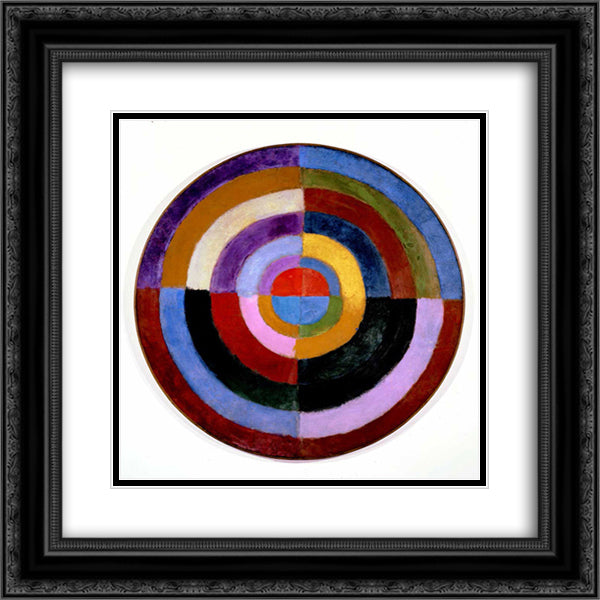 Premier Disque 20x20 Black Ornate Wood Framed Art Print Poster with Double Matting by Delaunay, Robert