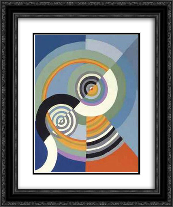 Rhythm 20x24 Black Ornate Wood Framed Art Print Poster with Double Matting by Delaunay, Robert