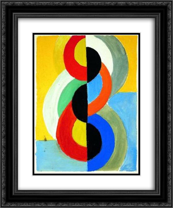 Rhythm Color 20x24 Black Ornate Wood Framed Art Print Poster with Double Matting by Delaunay, Robert