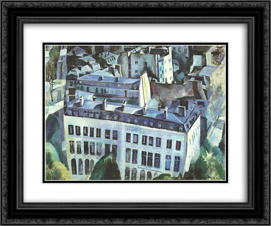 Study for The City 24x20 Black Ornate Wood Framed Art Print Poster with Double Matting by Delaunay, Robert