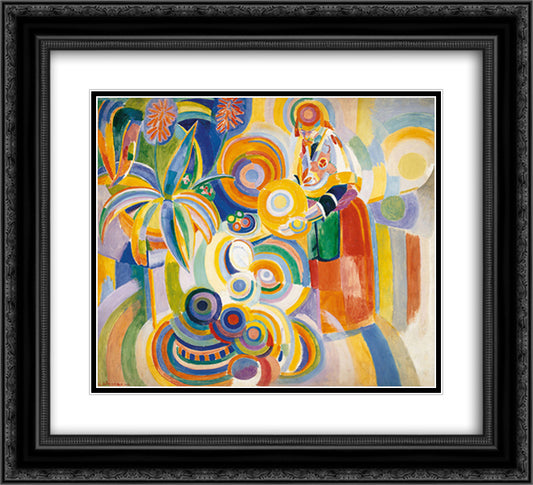 Tall Portuguese Woman 22x20 Black Ornate Wood Framed Art Print Poster with Double Matting by Delaunay, Robert