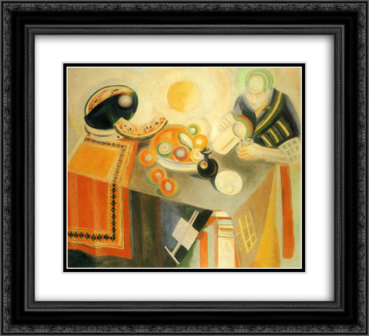 The Bowl 22x20 Black Ornate Wood Framed Art Print Poster with Double Matting by Delaunay, Robert