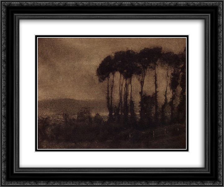 Touques Valley 24x20 Black Ornate Wood Framed Art Print Poster with Double Matting by Demachy, Robert